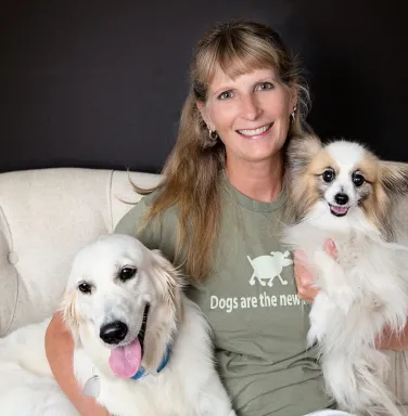 Peggy Hoyt with pets Peggy Hoyt with pets