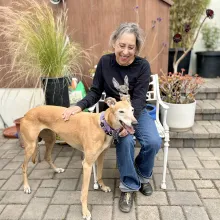 Ella Woman with greyhound